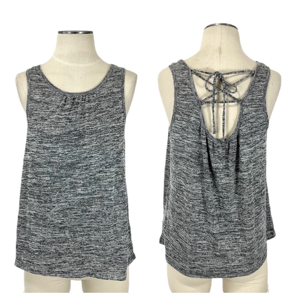 Gap- Gray Marl Lace Back Tank SZ Medium
